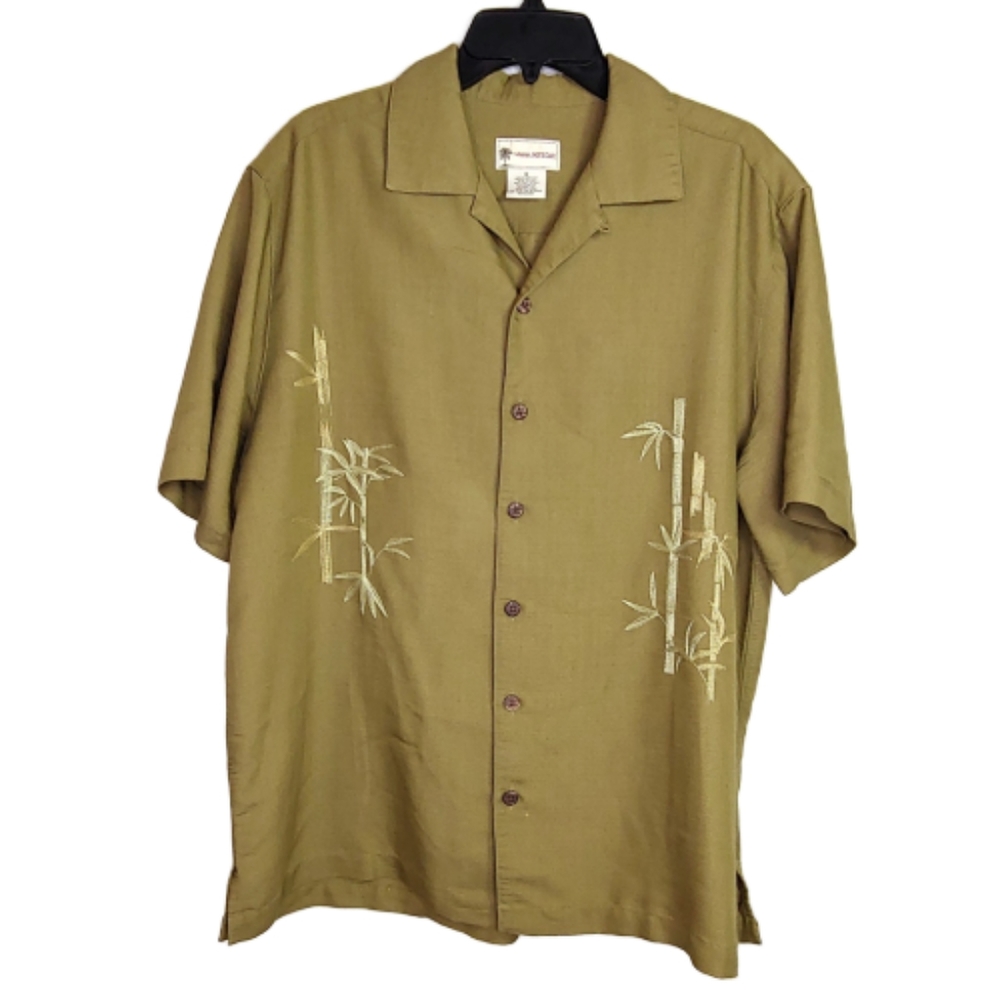 Hayana Jack's Cafe Embroidered Bamboo Shirt Size M